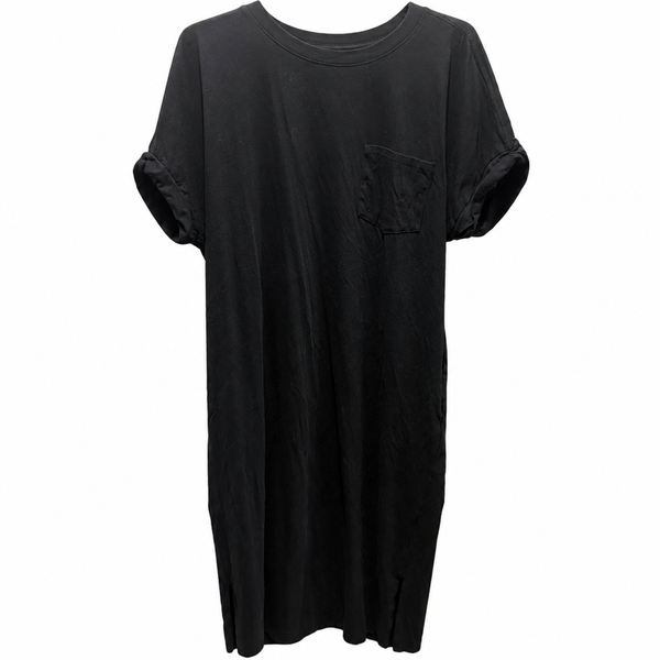 Zenana Black Round Neck Short Sleeve Midi Dress — Size M, New without Tags