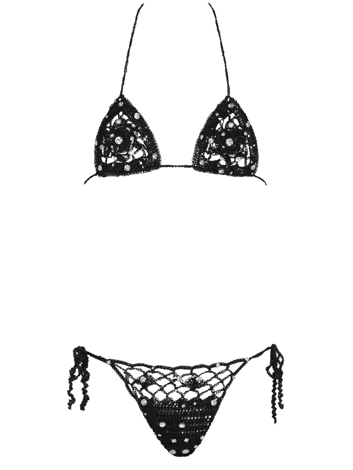 Chellabella Crochet Bottom with Rhinestones - Black / SBlack / S (NWT)