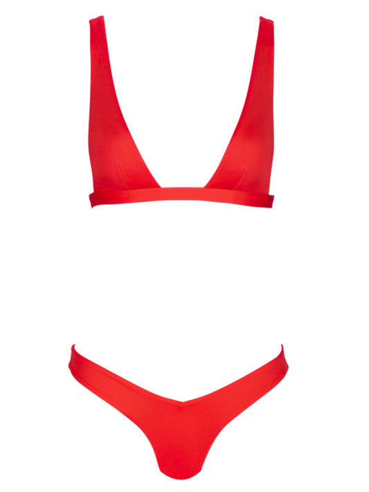 Babe Watch Deep "U" Halter Top - Red / LRed / L (NWT)
