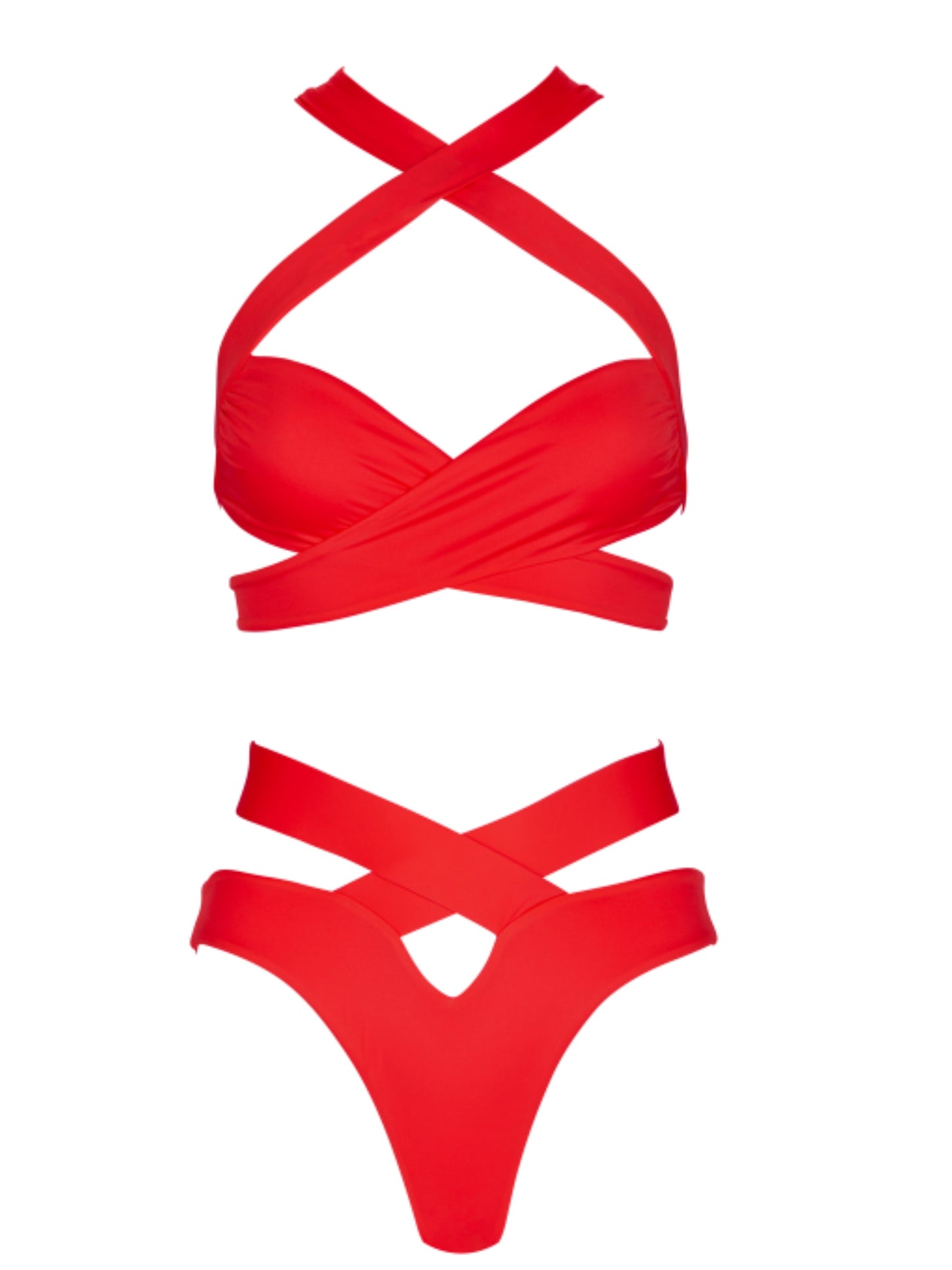 Endless Summer Cross Over Bikini Top - Red / MRed / M (NWT)