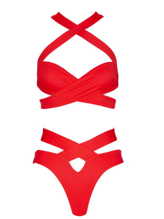 Endless Summer Cross Over Bikini Top - Red / MRed / M (NWT)
