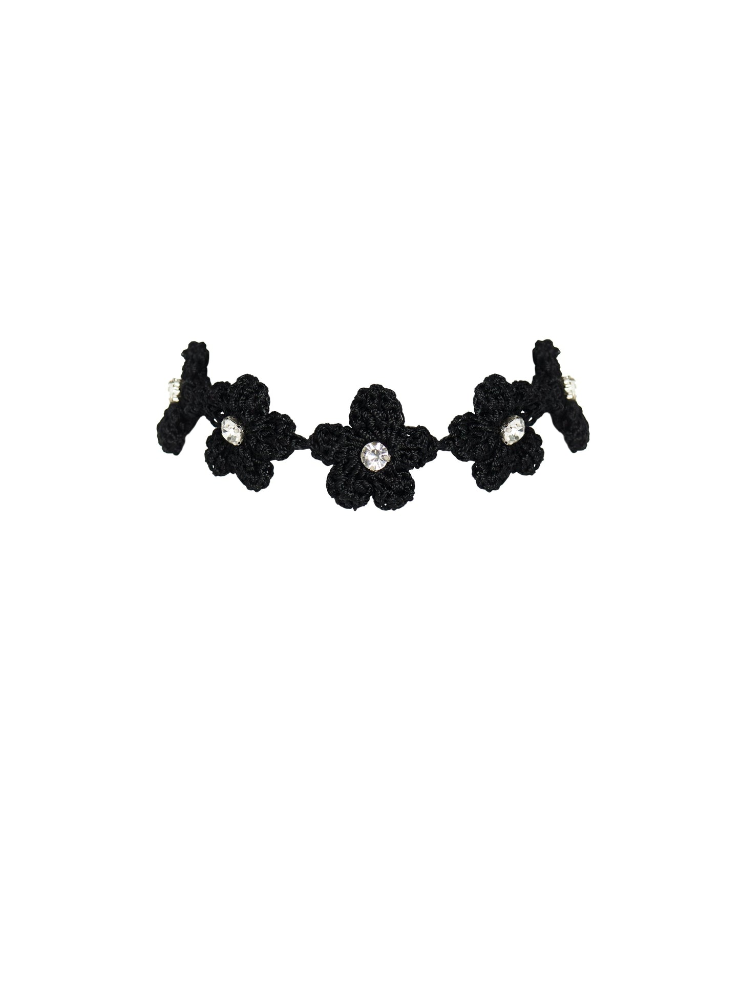 Chellabella Crochet Choker with Rhinestones - Black / OSBlack / OS (NWT)