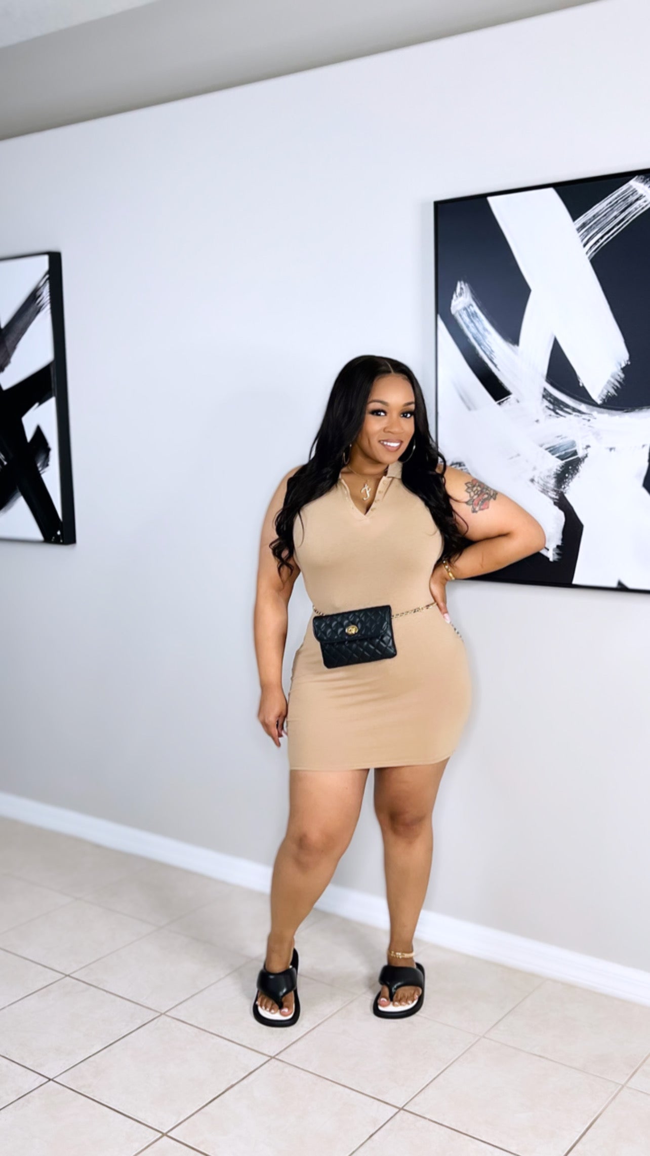 Chill Vibes Dress- Tan - MediumMedium (NWT)