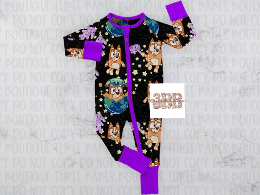 Preorder closes 3/19-  Blue Space Bamboo Romper - 5T5T (NWT)