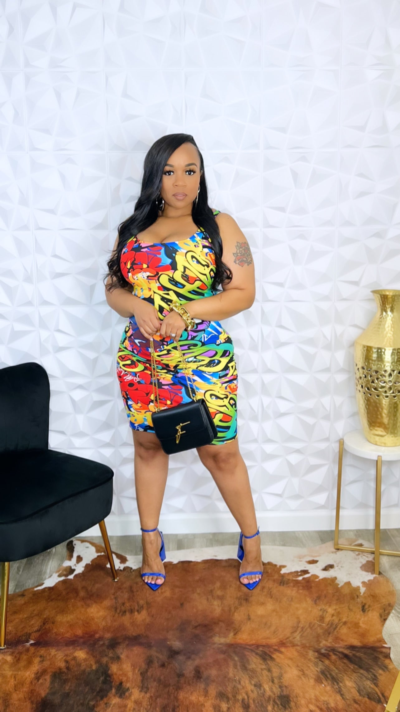 Graffiti Print Midi Dress - MediumMedium (NWOT)