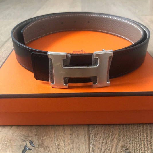 Hermes Authentic H Leather Belt (Like New)