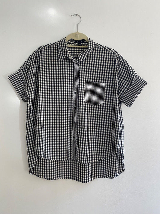 Madewell Paperboy Shirt Black And White Gingham Size Medium (Like New)