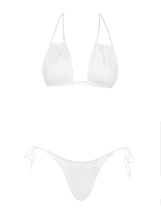 Miami Vice High Cut String Bottom White - White / SWhite / S (NWT)