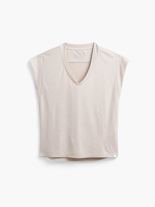 Women's Composite Merino V-Neck Tee - Taupe Heather (Like New)